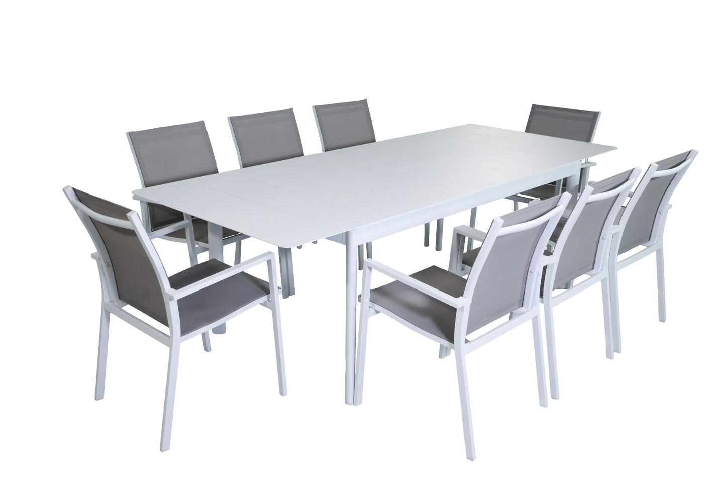 Outdoor Folding Dinning Table & Chair Set - White (Seater 6-8)