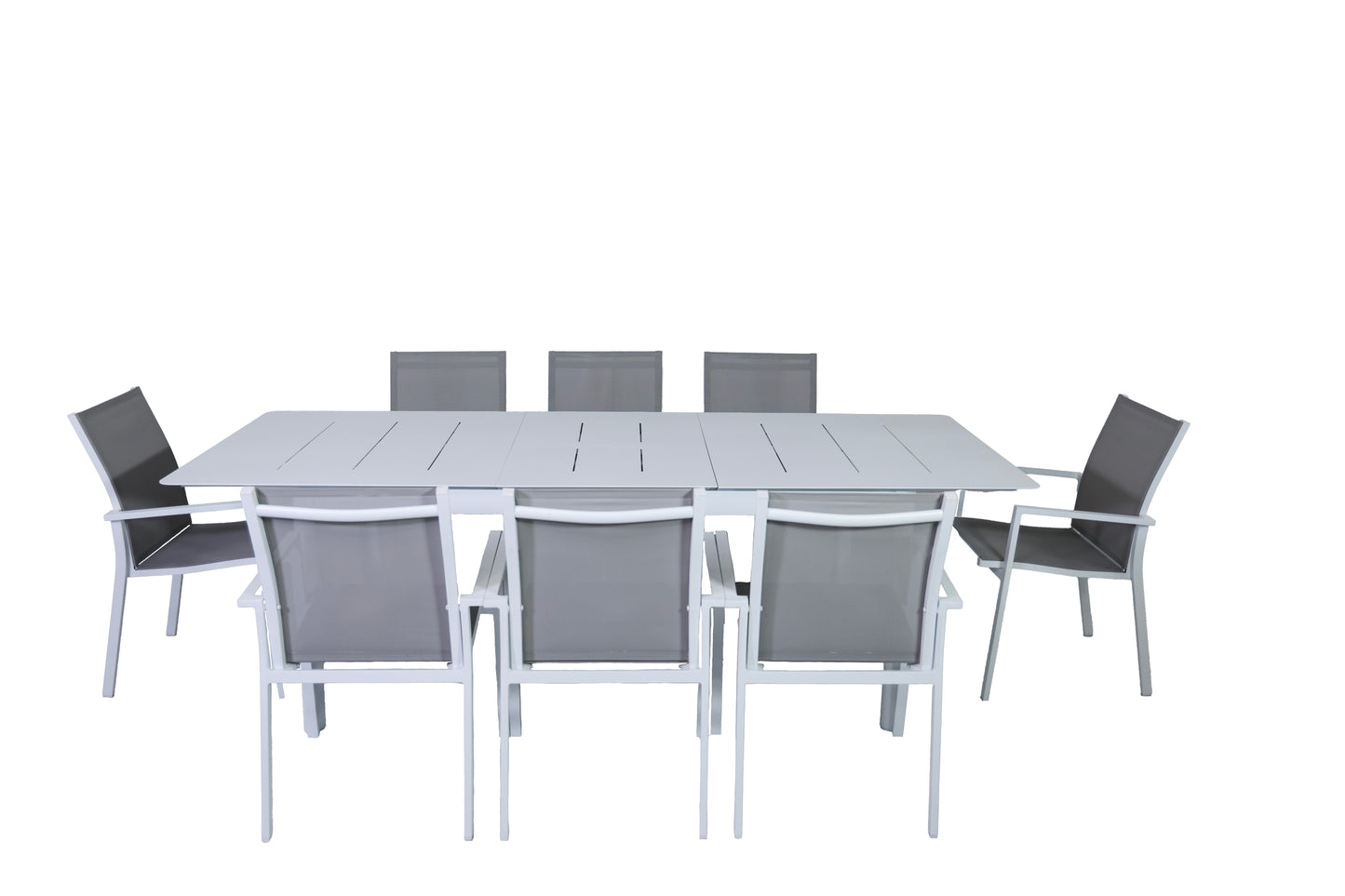 Outdoor Folding Dinning Table & Chair Set - White (Seater 6-8)