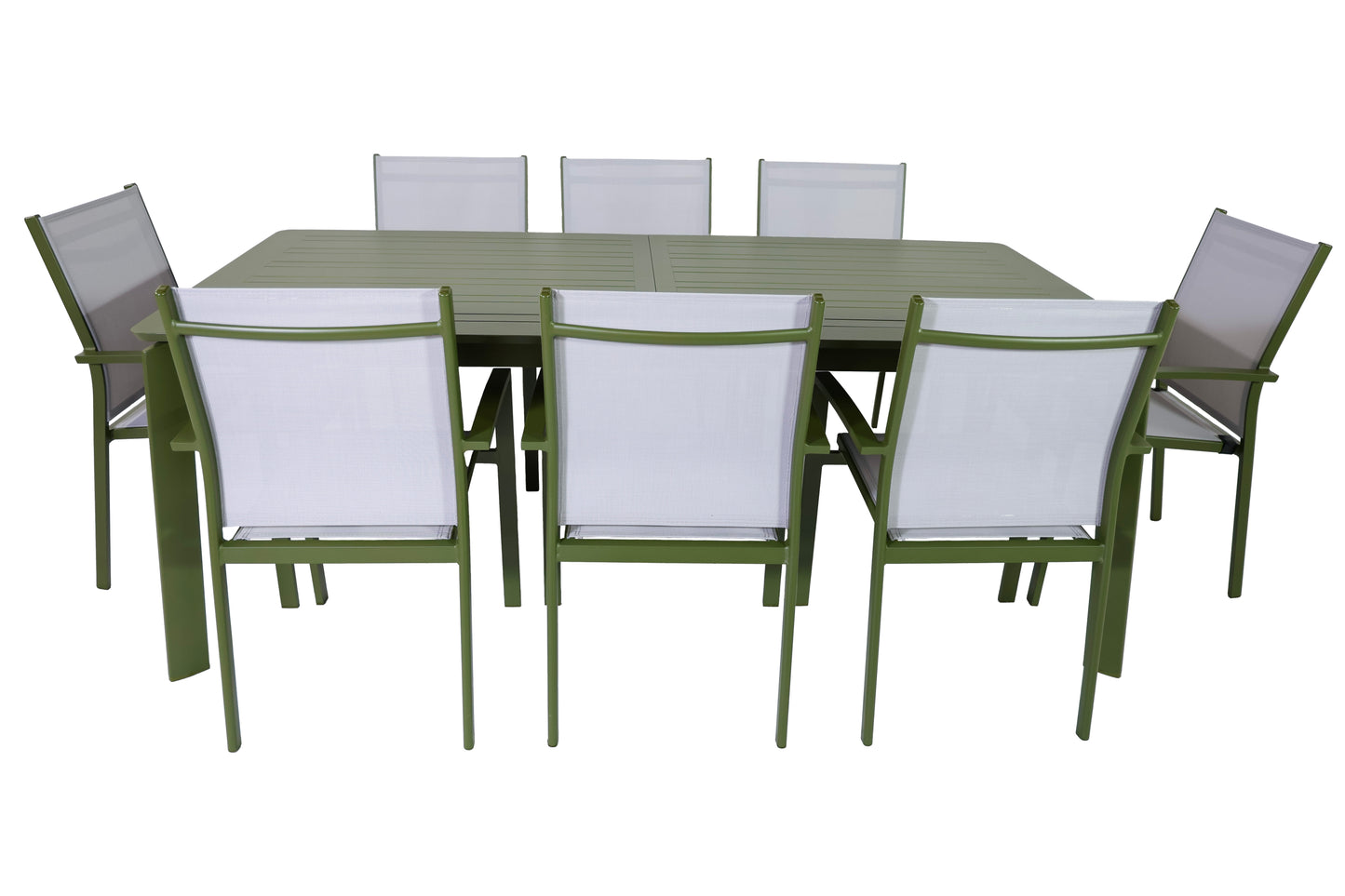 Outdoor Folding Dinning Table & Chair Set - Green (Seater 8-10)