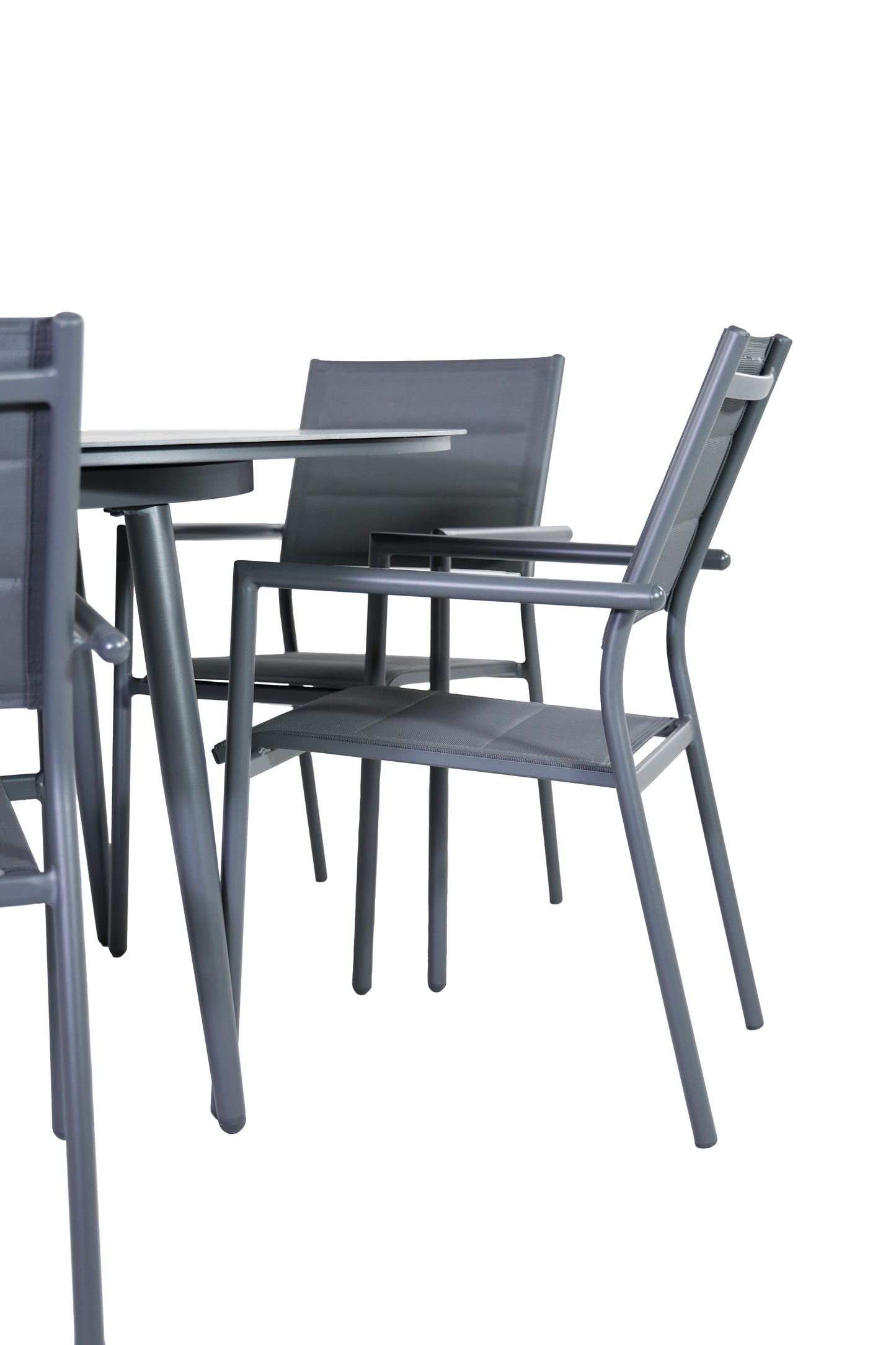 Outdoor Folding Dinning Table & Chair Set - Grey (Seater 4-6)