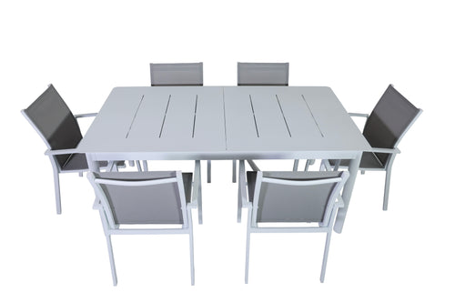 Outdoor Folding Dinning Table & Chair Set - White (Seater 6-8)