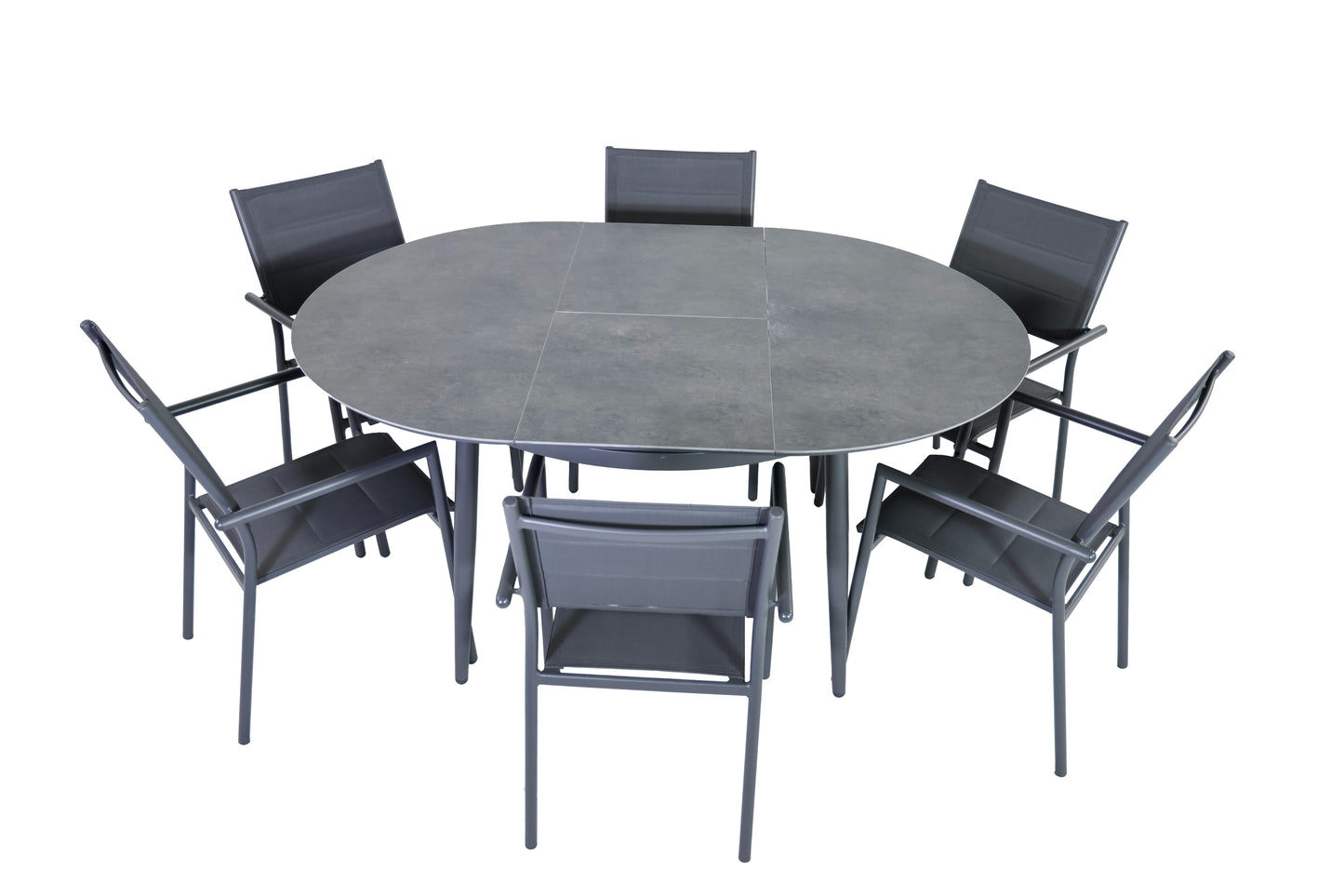 Outdoor Folding Dinning Table & Chair Set - Grey (Seater 4-6)