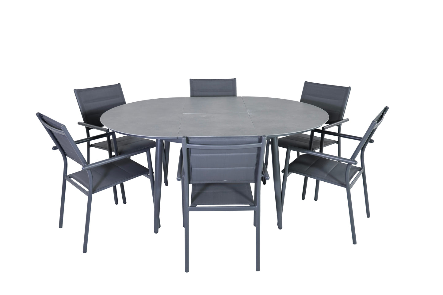 Outdoor Folding Dinning Table & Chair Set - Grey (Seater 4-6)