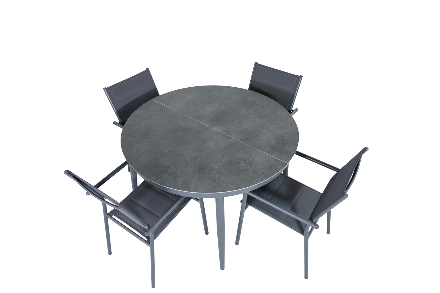 Outdoor Folding Dinning Table & Chair Set - Grey (Seater 4-6)